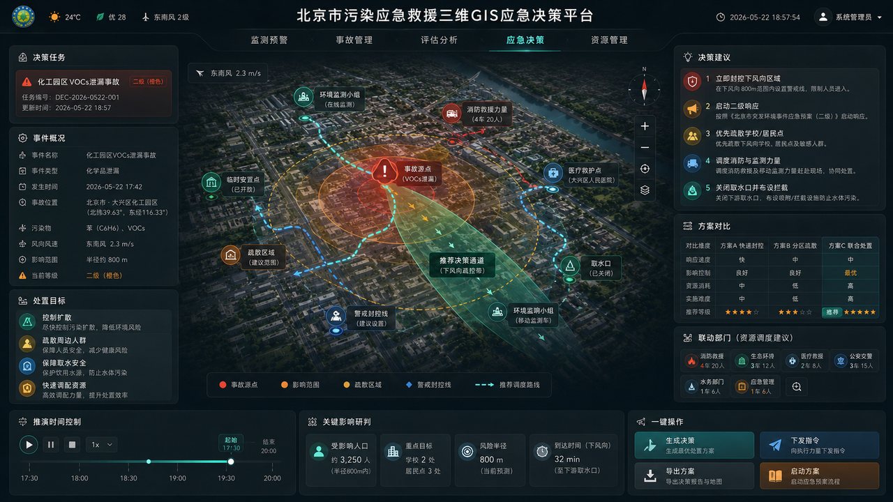 应急管理可视化大屏脱敏案例界面