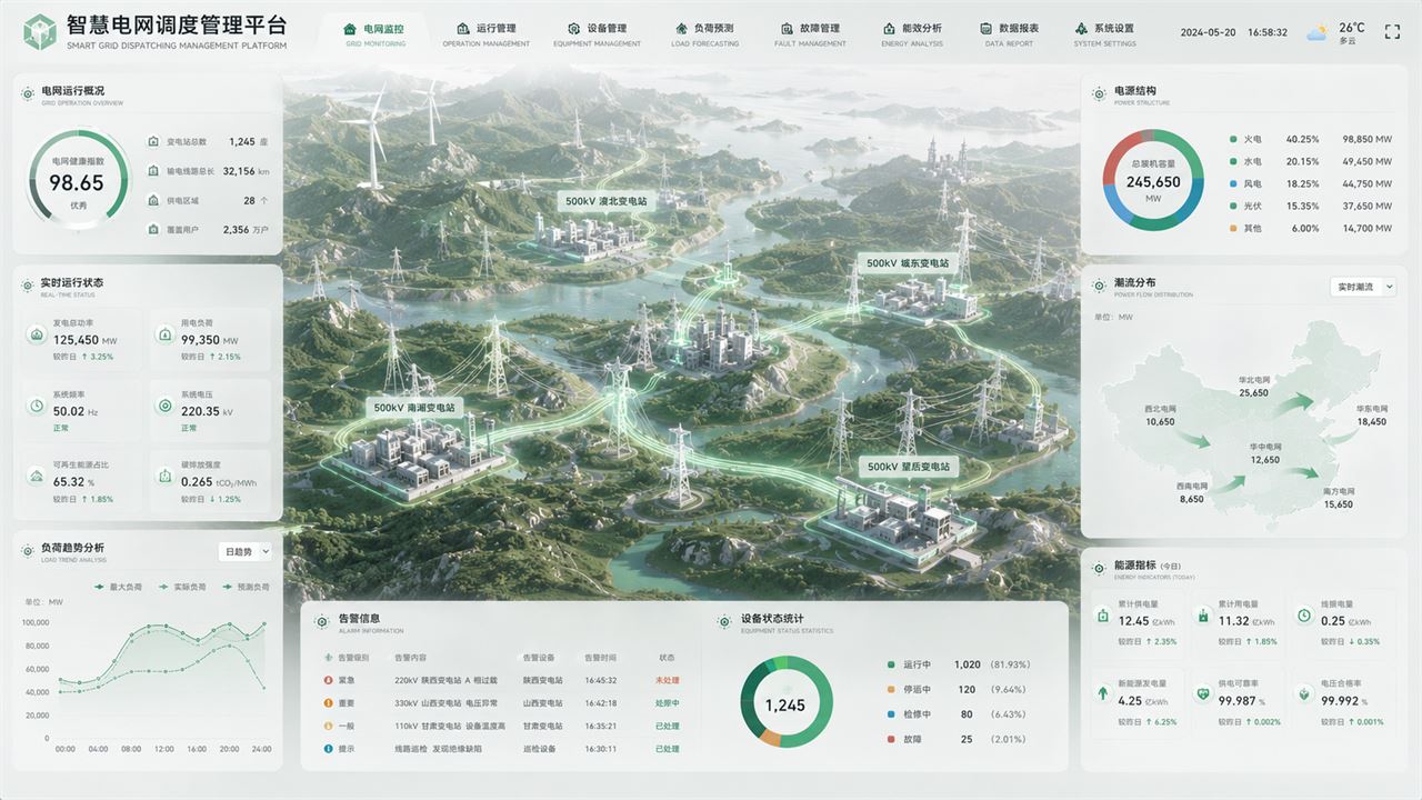 北京泓珊科技有限公司储能电池监测与能源数据地图态势脱敏案例界面